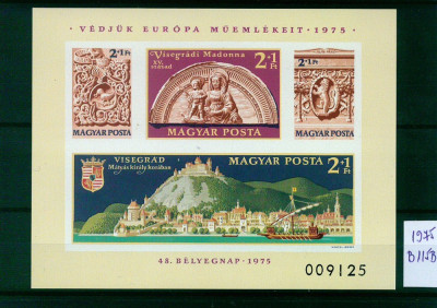 Ungaria 1975, nedantelat, Mi. Block 115 B, MNH, cat. 90 &amp;euro; foto