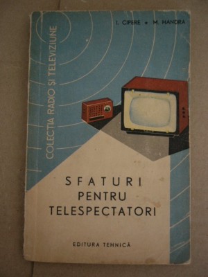 myh 523s - SFATURI PENTRU TELESPECTATORI - CIPERE - HANDRA - ED 1963 foto