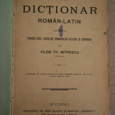 RWX 19 - MIC DICTIONAR ROMAN LATIN - FILON MITRESCU - EDITIE 1899