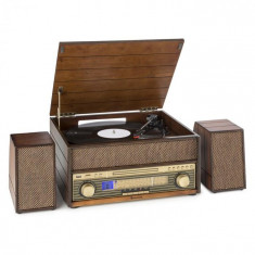 Auna EPOQUE 1909, sistem audio retro, gramofon, casete, bluetooth, USB, CD, AUX foto