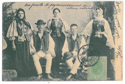 4058 - HARJA, Harghita, Port Popular, Romania - old postcard - used - 1906 foto