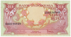 INDONEZIA 10 rupii 1959 UNC P-66 foto