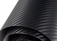 Rola folie carbon 3D neagra cu tehnologie de eliminare a bulelor de aer 10X1.5m foto