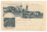 4081 - TEIUS, Alba, Railway, Market, Romania, Litho - old postcard - used - 1907, Circulata, Printata