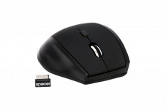 Mouse Spacer WIRELESS SPACER 2.4GHz, 6D, cauciucat, scroll metalic, black SPMO-291 foto