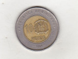 Bnk mnd Republica Dominicana 10 pesos 2008 , personalitati , bimetal, America Centrala si de Sud