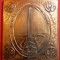 Placheta bronz pe lemn - Alba Iulia , dim.= 10,3 x 11 cm