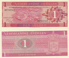 Antilele Olandeze 1 Gulden 1970 UNC foto