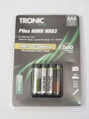 Acumulatori Tronic R3 AAA HR03 950 mAh 1.2V set 4 bucati - sigilati - acumulator foto