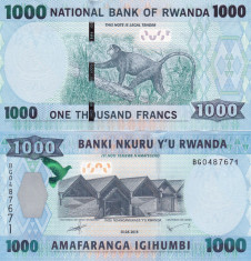 Rwanda 1 000 Francs 01.05.2015 UNC foto