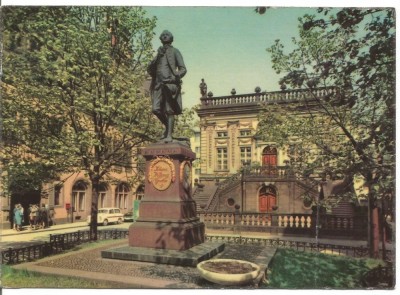 (A)carte postala(ilustrata)-GERMANIA-Leipzic-statui foto