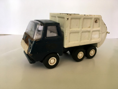 Masinuta camion de gunoi, veche, metal/tabla marca TONKA, 14x5x7cm, veche foto