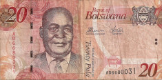 BOTSWANA 20 PULA ND(2014) VF foto