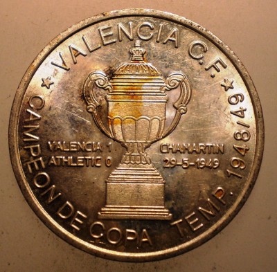 2.781 JETON SPANIA CAMPIOANA VALENCIA C. F. SPORT FOTBAL 1999 28mm COPA DEL REY foto