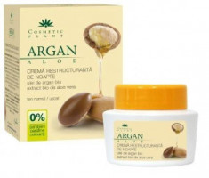 Crema restructuranta de noapte cu ulei de argan si aloe vera 50ml Cosmetic Plant foto