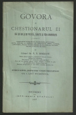 Dr.N.Zorileanu / GOVORA SI CHESTIONARUL EI - editie 1906 foto