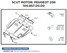 Scut Motor Metalic Peugeot 206 26877 foto