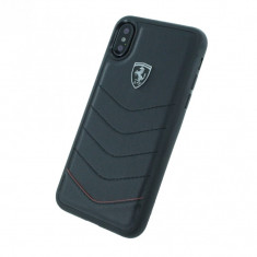 Husa de piele Ferrari Heritage Quilted Apple iPhone Xs/X Black foto