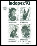 INDONESIA 1993 WWF URANGUTAN INDOPEX BLACK OVP, Nestampilat