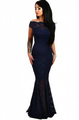 Z521-44 Rochie eleganta de seara, stil sirena, din dantela florala foto