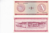 Cuba 1 Pesos Exchange Cerificate Seria A UNC