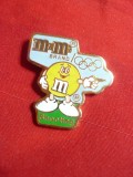 Insigna -Sponsor Olimpic M&amp;M -(lipsa ac)- Barcelona ,h=2,5cm