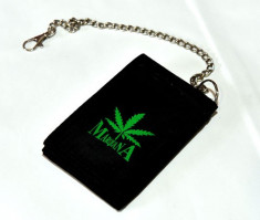 Portofel negru - logo marijuana...OFERTA !! foto