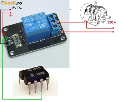 RELEU care poate fi comandat direct sau prin procesor PIC ARM AVR sau timer foto