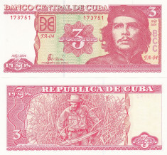 Cuba 3 Pesos 2004 UNC foto