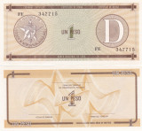 Cuba 1 Peso Exchange Cerificate Seria D UNC