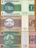 SV * Brazilia LOT 1 - 5 - 10 CRUZEIROS 1972 / 1980 + / - UNC