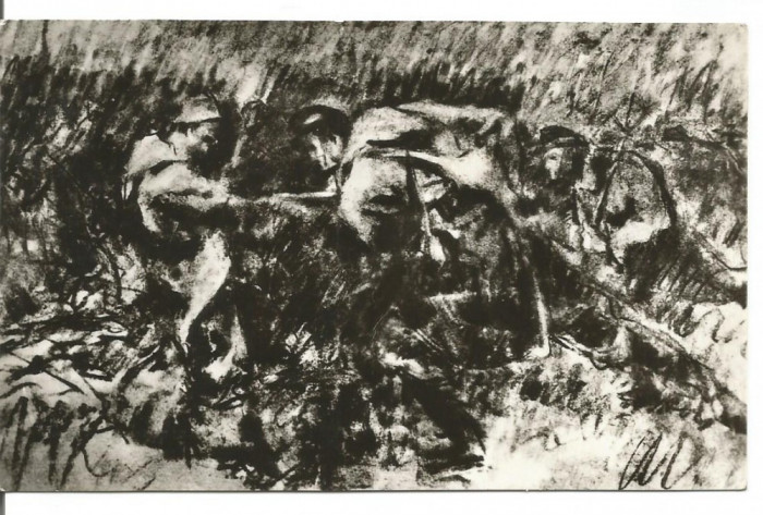 (A)carte postala(ilustrata)-N.GRIGORESU-Atacul de la Smardan-schita