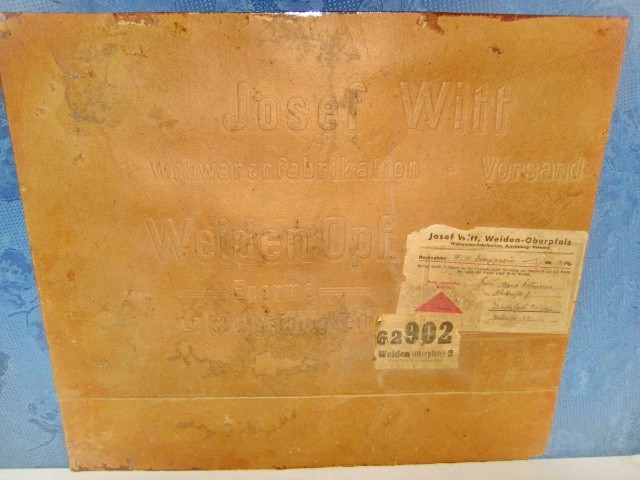 9673-Reclama antica Josef Witt carton Webwaren fabrikation Versand- Weiden Oph.