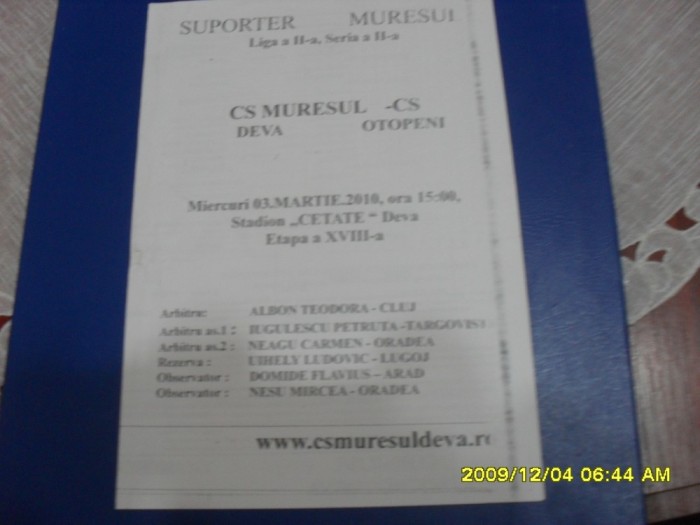 program Muresul DEva - CS Otopeni