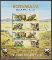 DB WWF Botswana Pisica cu picioare negre MS MNH foto