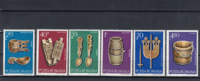 ROMANIA 1978 LP 959 SCULPTURA IN LEMN SERIE MNH foto