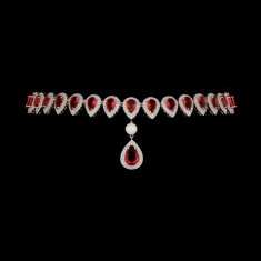 Colier Afrodita Pearl Platinum &amp;amp; Red foto