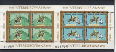 ROMANIA 1977 LP 957 a COLABORAREA CULTURAL ECONOMICA INTEREUROPEANA BLOCURI MNH foto