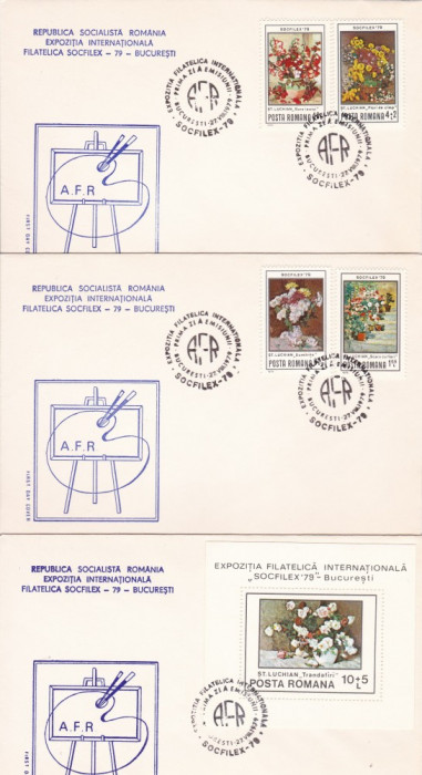 ROMANIA 1979 LP 986 LP 987 EXPOZITIA INTERNATIONALA SOCFILEX BUCURESTI FDC