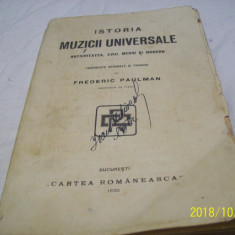 istoria muzicii universale- antich, ev mediu si modern - paulman- 1920