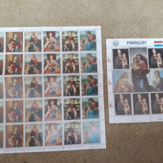 Picturi paraguay 1982 rafael 2 coală plus bloc timbre mnh