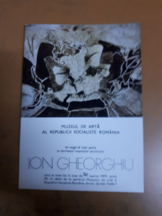 Invitație expoziție Ioan Gheorghiu 30 martie 1979