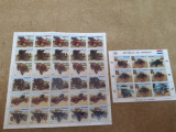 Masini de epoca paraguay 1986 coală timbre plus bloc timbre mnh, Nestampilat