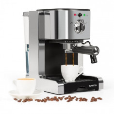 Klarstein PASSIONATA 20, aparat de cafea pentru producerea cafelei espresso, 20 bar, capuccino, spuma de lapte, culoare argintie foto