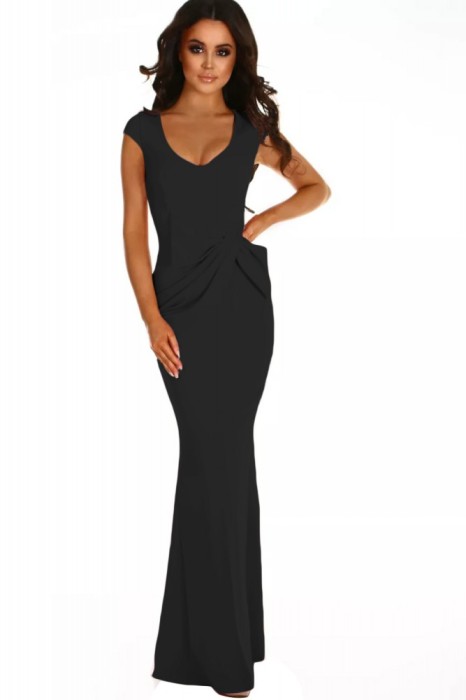 U693 1 Rochie Lunga Eleganta Cu Maneci Scurte M Ml Sm Xl