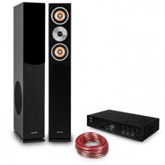 Auna Set Hifi &amp;amp;quot;Negru Brilliant&amp;amp;quot; | Turnul difuzor | Amplificator Hi-Fi | cablu foto