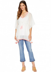 Steve Madden Drawstring Waist Poncho White foto