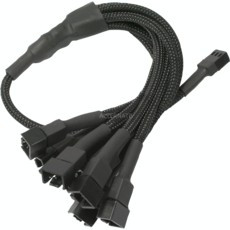 Nanoxia cablu adaptor pentru ventilatoare 1x3 pini la 9x3 pini, 60 cm, negru foto