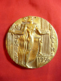 Medalie participare- Olimpiada Berlin 1936 , d= 7 cm ,design Otto Placzek