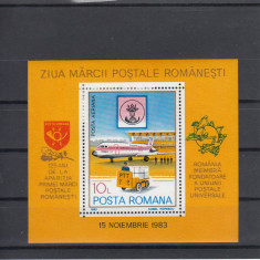 ROMANIA 1983 LP 1083 ZIUA MARCII POSTALE ROMANESTI COLITA MNH foto